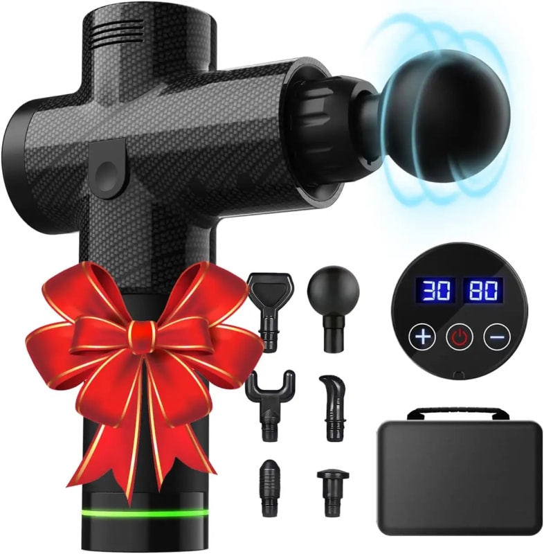 Gifts for Him, Massage Gun Deep Tissue, Gifts for Men Who Have Everything, Back Neck Massage Anniversary Birthday Gifts for Men Him Boyfriend, Christmas Valentines Day Gifts for Father Mother Black