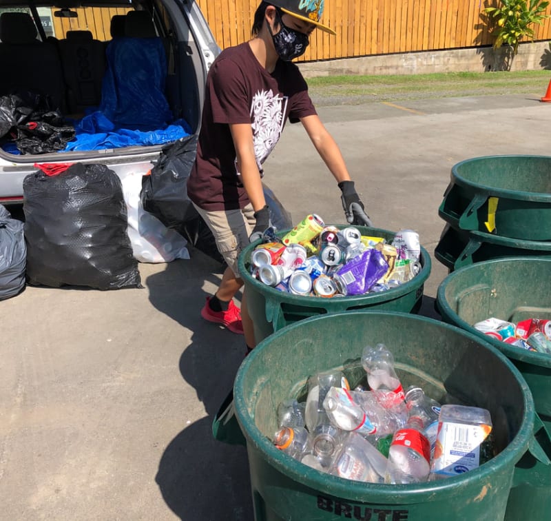 Collect cans and bottles