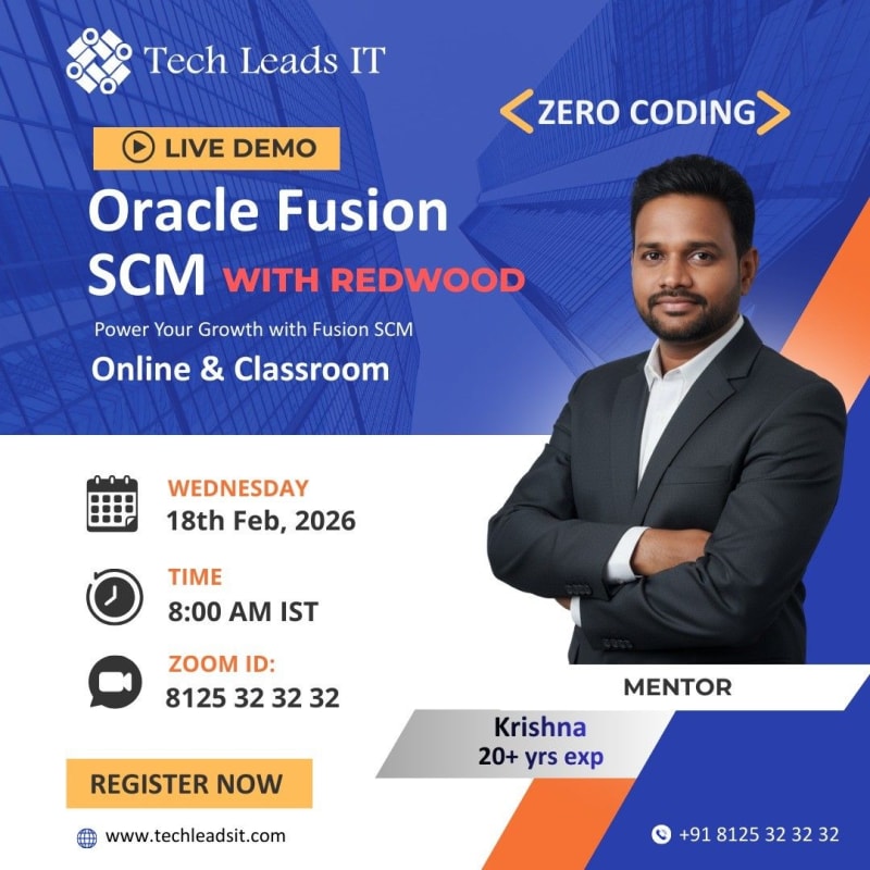 Join Oracle Fusion SCM Live Demo – Zero Coding | Redwood UI
