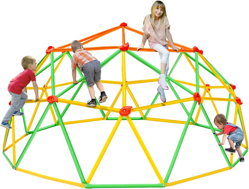 Climbing Dome Upgraded 10FT Dome Climber for Kid 3-10 Jungle Gym Monkey Bar for Backyard Geometric Climbing Dome Support 800LBS Kids Outdoor Play Equipment Toddler Outside Climbing Toy