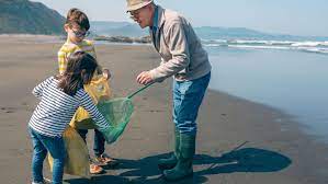 Participate in a community beach or park cleanup
