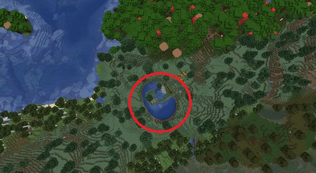 Round Lake with Exposed Lush Cave in Minecraft