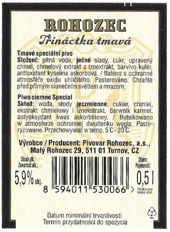 Rohozec Třináctka tmavá Etk.B