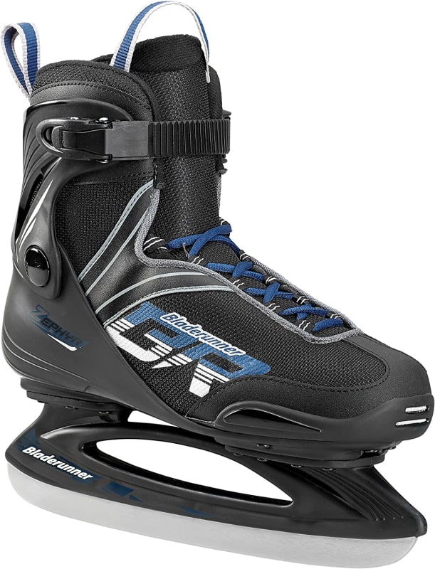 Bladerunner Ice by Rollerblade Zephyr Men's Adult Ice Skates, Black and Blue, Recreational, Ice Skates