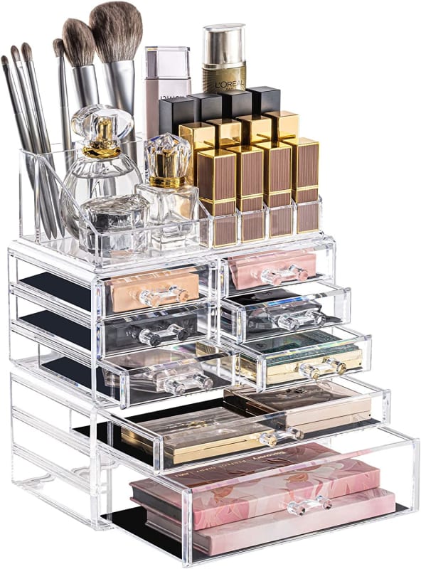 Makeup Organizer 3 Pieces Acrylic Cosmetic Storage Drawers Organizer for Vanity