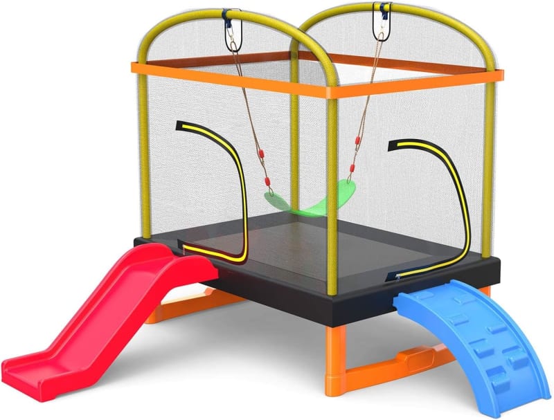 6.5 Ft 4-in-1 Rectangle Trampoline for Kids