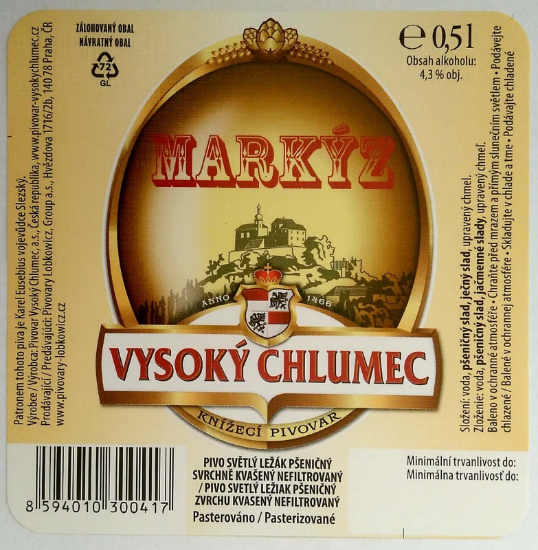 Vysoký Chlumec MARKÝZ Etk. A