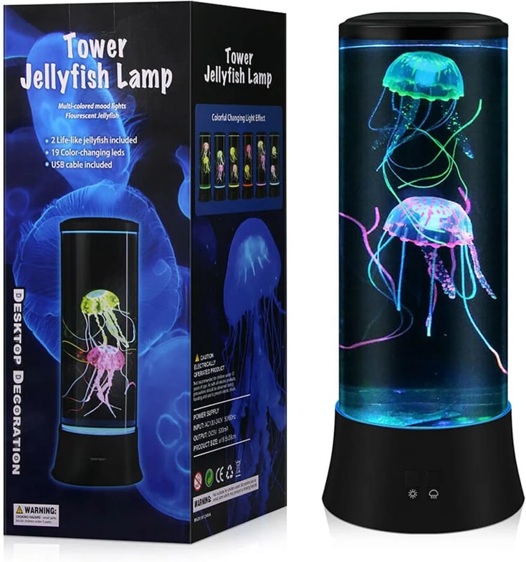 Jellyfish Lava Lamp, Jellyfish Lamp with 7 Color Changing, Lava Mood Lamp for Adults Kids, Large Electric Jellyfish Night Light to Decorate Home Office, Premium Gift for Christmas, Halloween.