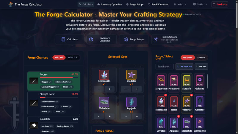 The Forge Calculator – Master Your Roblox Forging