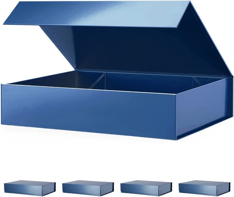 5 Gift Boxes 11x7.8x2.3 Inches, Gift Boxes with Lids, Sturdy Shirt Boxes with Magnetic Lids for Wrapping Gifts