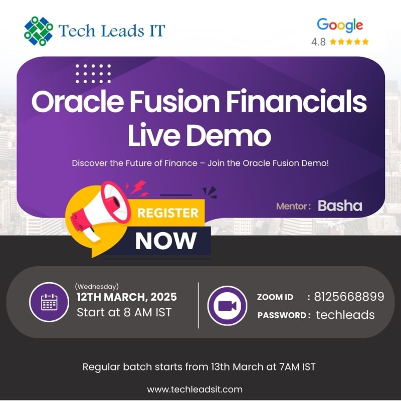 Free Oracle Fusion Financials Live Demo