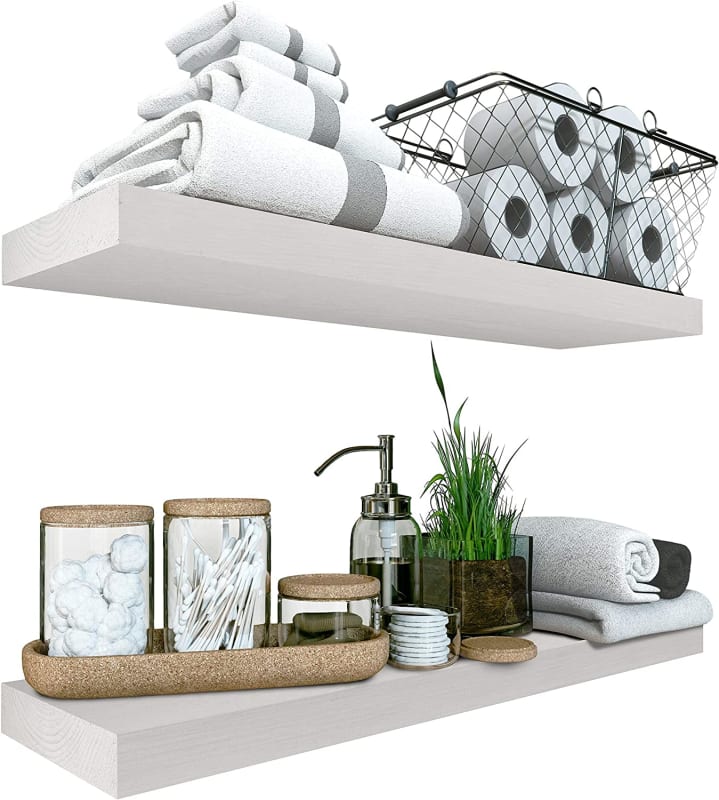 Wide Wooden Wall Shelves