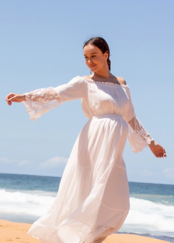 Ruby-Grace Lace Sleeve Gown