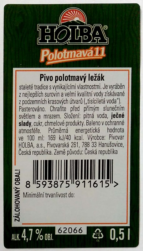 Holba Polotmavá 11 Etk. B