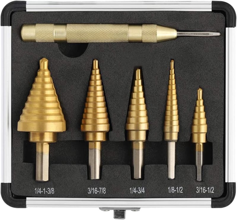 Step Drill Bit Set & Automatic Center Punch