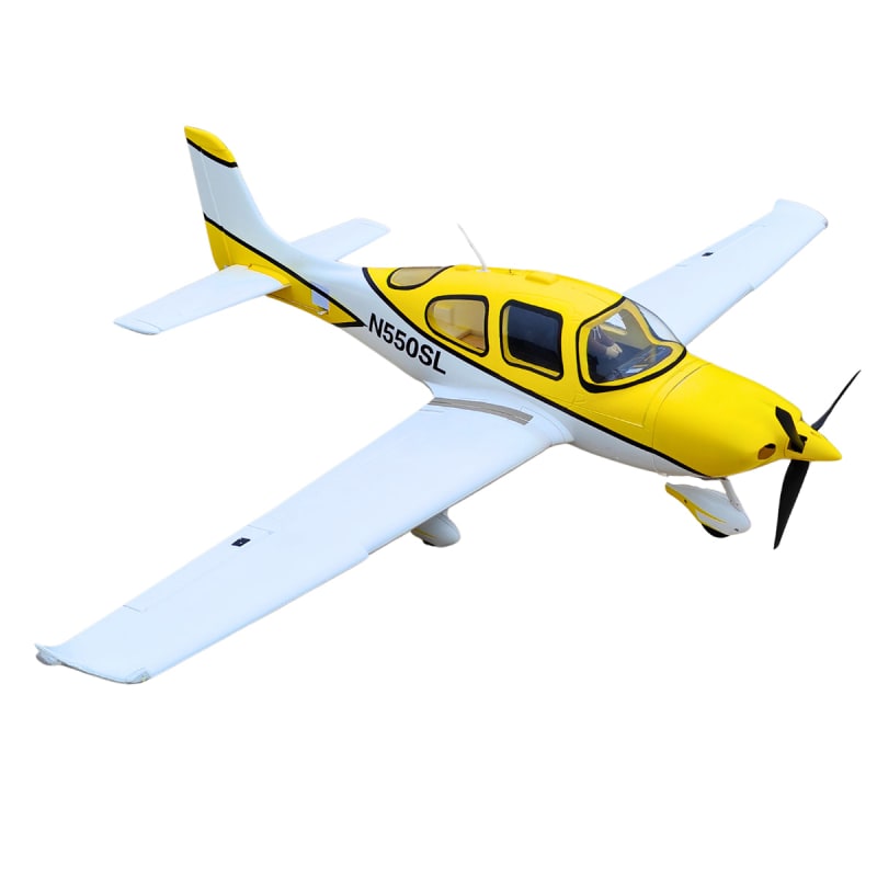 Dynam Cirrus SR22 V3 Trainer 3S/4S Yellow RC Beginner Scale Plane 1.4m w/ Flaps