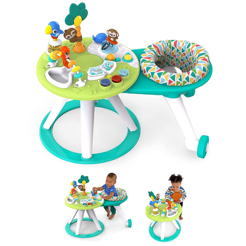 Around We Go 2-in-1 Walk-Around Baby Activity Center & Table, Tropic Cool, Ages 6 Months+