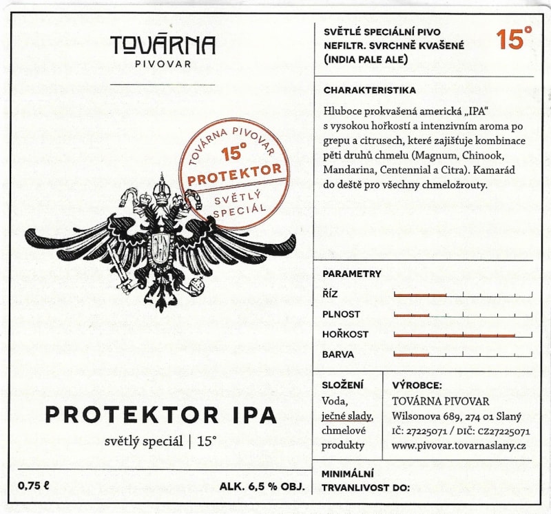 Továrna Protektor IPA 15 Etk. A