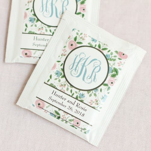 Personalized wedding tea bag favors