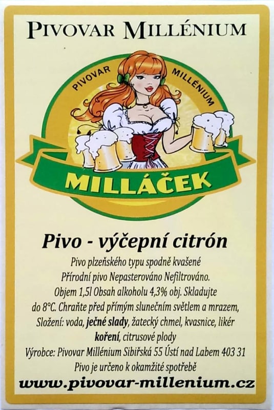 Millenium Millacek citron Etk.A