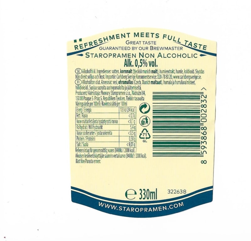 Staropramen Nealko 150 Etk.B
