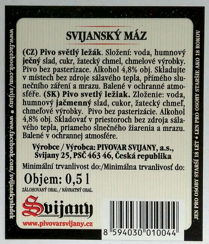 Svijanský máz sníh Etk. B