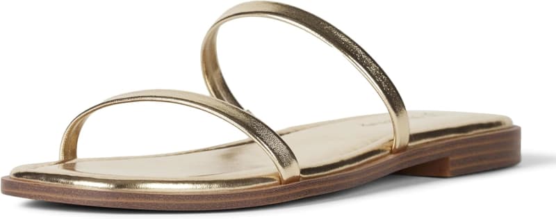 The Drop - Paris Square Toe Two Strap Flat Sandal